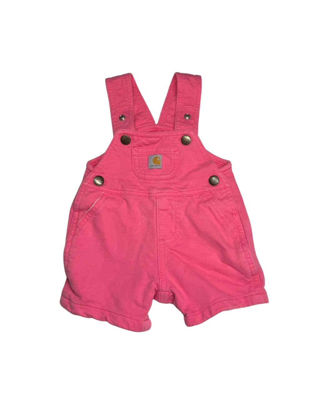 Carhartt Girls Pink Overall shorts Jumper 3mo cotton shortalls